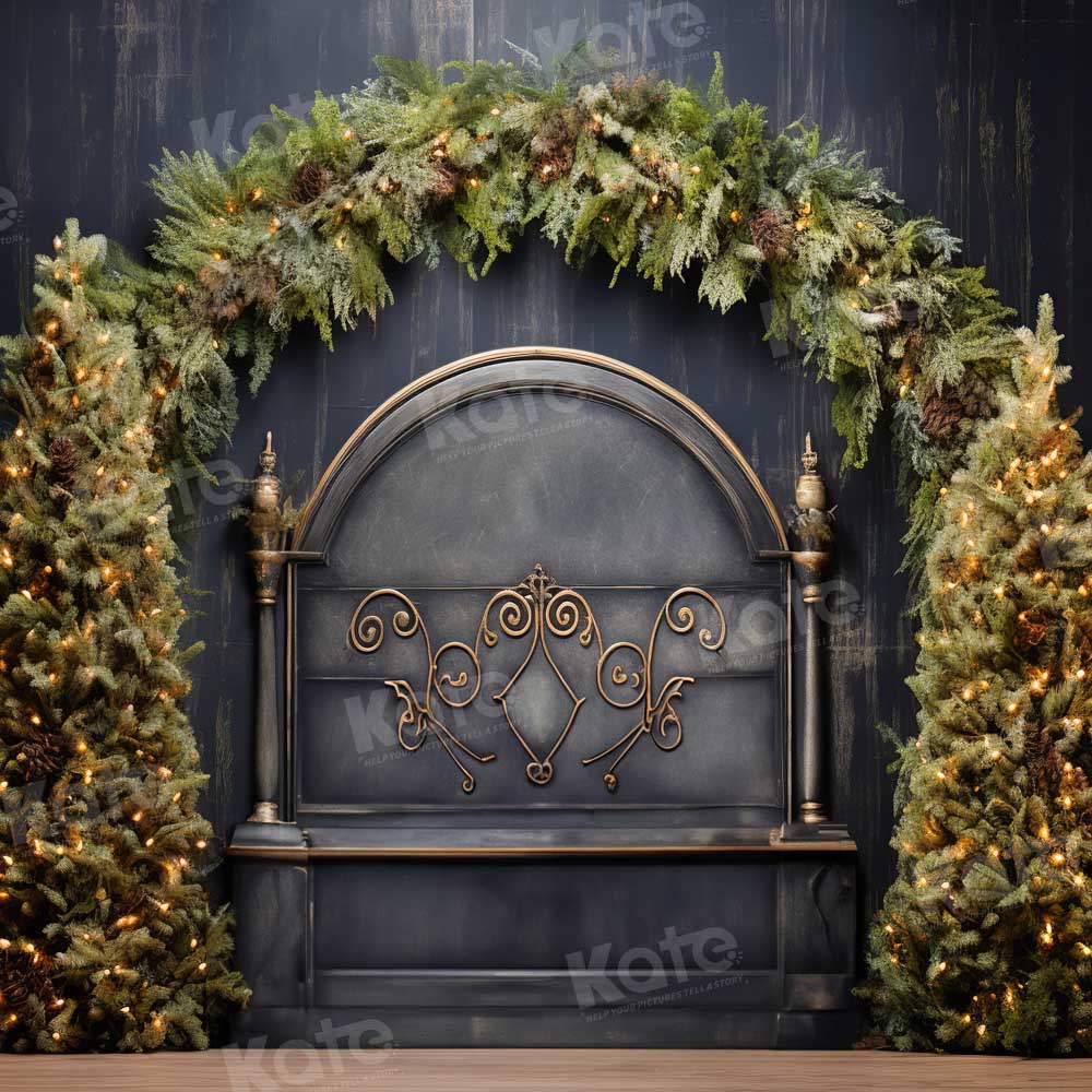 Kate Sapin de Noël Tête de lit Noir Toile de fond pour la photographie - Kate Backdrop FR