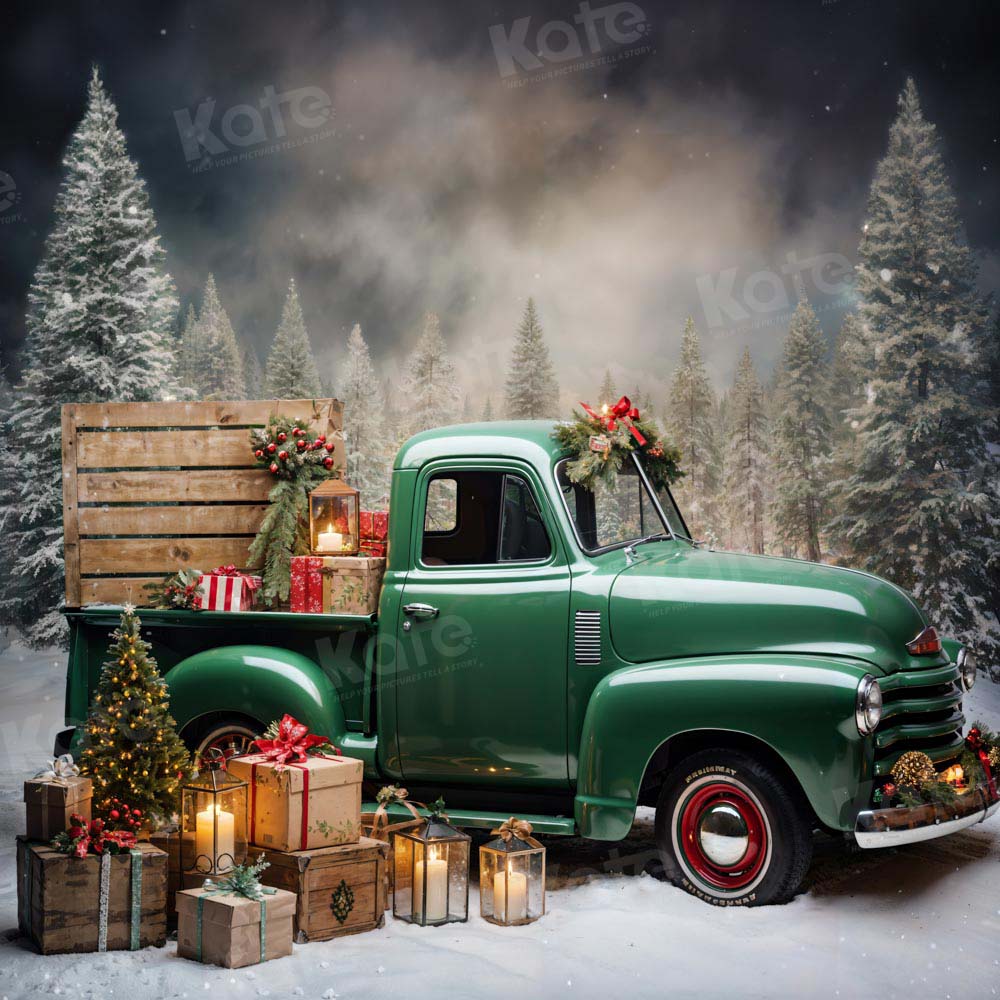 Kate Noël Cadeau Camion Vert Toile de fond conçue par Emetselch - Kate Backdrop FR