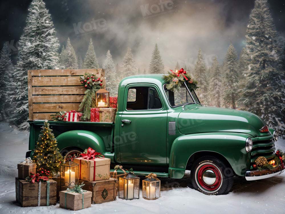 Kate Noël Cadeau Camion Vert Toile de fond conçue par Emetselch - Kate Backdrop FR