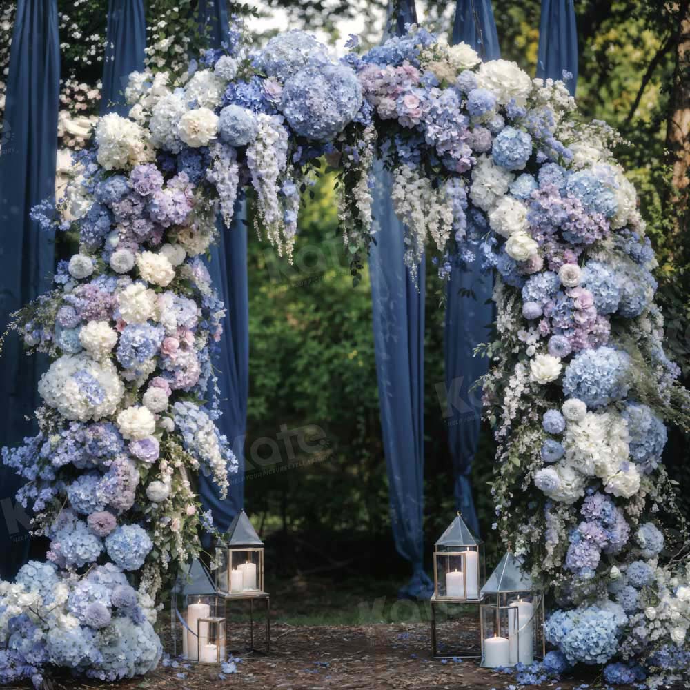 Kate Extérieur Mariage Violet Arche de fleurs Toile de fond conçue par Emetselch - Kate Backdrop FR