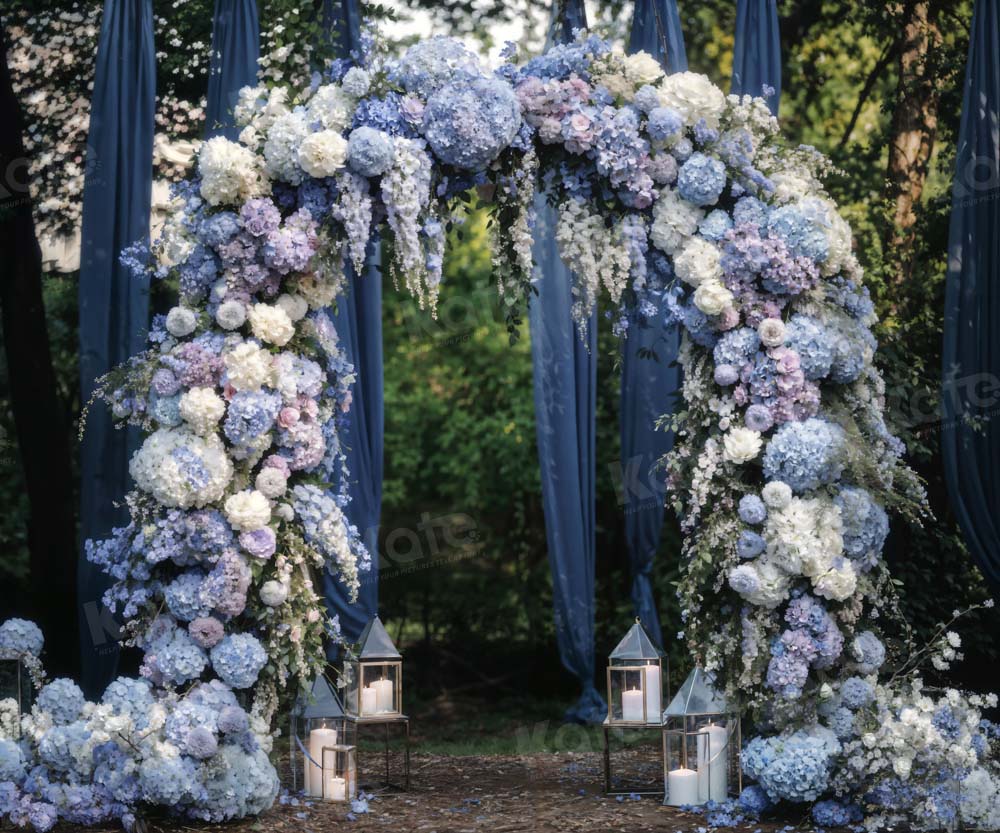 Kate Extérieur Mariage Violet Arche de fleurs Toile de fond conçue par Emetselch - Kate Backdrop FR
