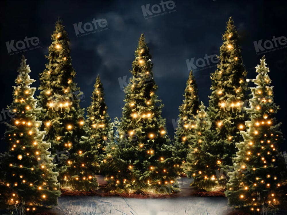 Kate Sapin de Noël Extérieur Guirlandes Lumineuses Toile de fond pour la photographie - Kate Backdrop FR