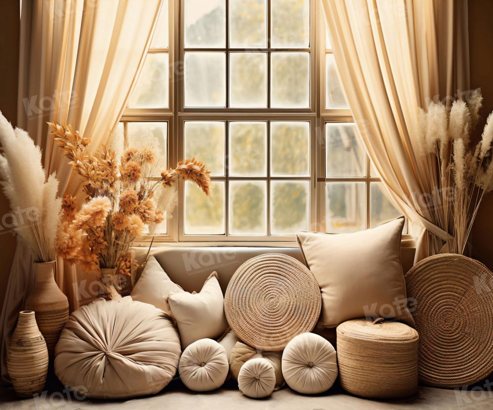 Kate Automne Oreiller Fenêtre Chambre Toile de fond pour la photographie