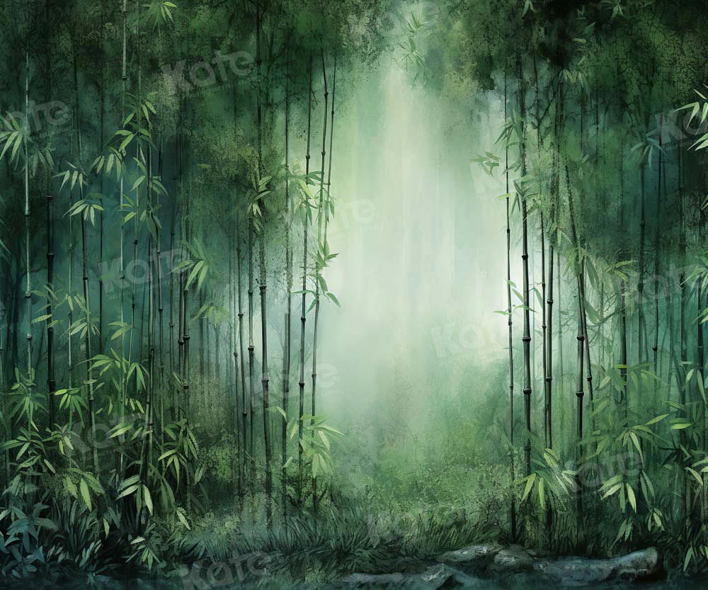 Kate Vert Forêt de bambous Aventure Toile de fond pour la photographie - Kate Backdrop FR