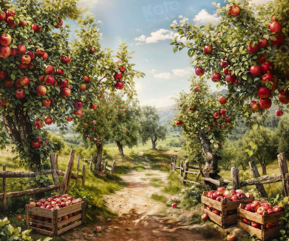 Kate Automne Pommier Chemin Toile de fond conçue par Emetselch