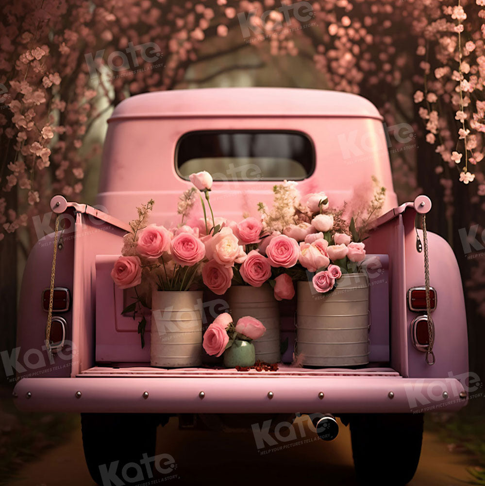 Kate Saint Valentin Rose Fleurs Camion Toile de fond conçue par Chain Photographie - Kate Backdrop FR