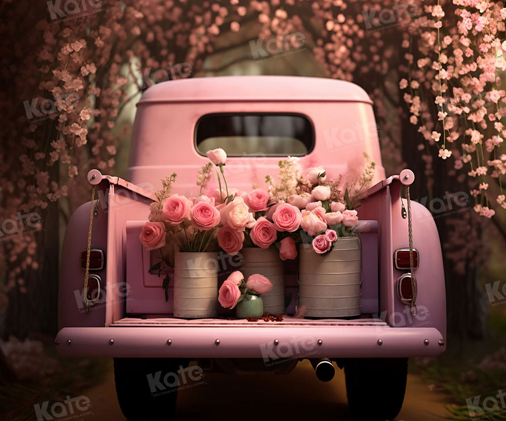 Kate Saint Valentin Rose Fleurs Camion Toile de fond conçue par Chain Photographie - Kate Backdrop FR