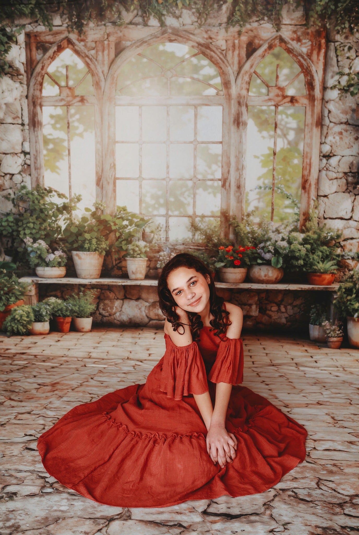 Kate Printemps Plantes Vert Ensoleillé Fenêtre Toile de fond conçue par Chain Photographie - Kate Backdrop FR