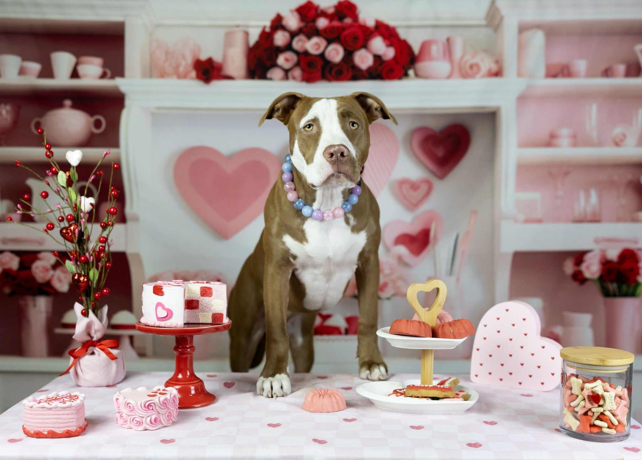 Kate Saint Valentin Rose Cuisine Toile de fond conçue par Patty Roberts - Kate Backdrop FR