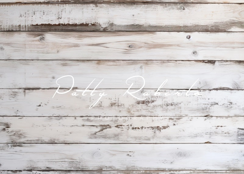 Kate Blanc Vieux Bois Sol Toile de fond conçue par Patty Robert - Kate Backdrop FR