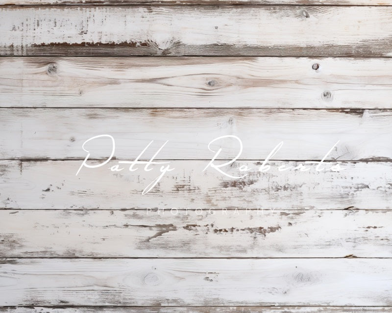 Kate Blanc Vieux Bois Sol Toile de fond conçue par Patty Robert - Kate Backdrop FR
