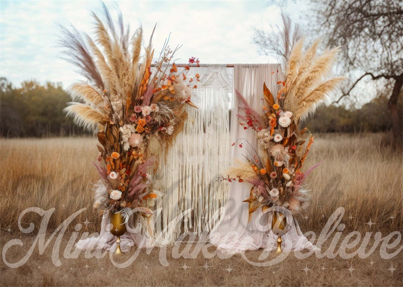 Kate Bohème Mariage Automne Extérieur Toile de fond conçue par Mini MakeBelieve - Kate Backdrop FR
