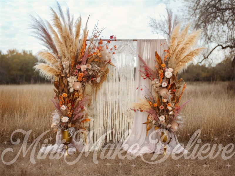Kate Bohème Mariage Automne Extérieur Toile de fond conçue par Mini MakeBelieve - Kate Backdrop FR
