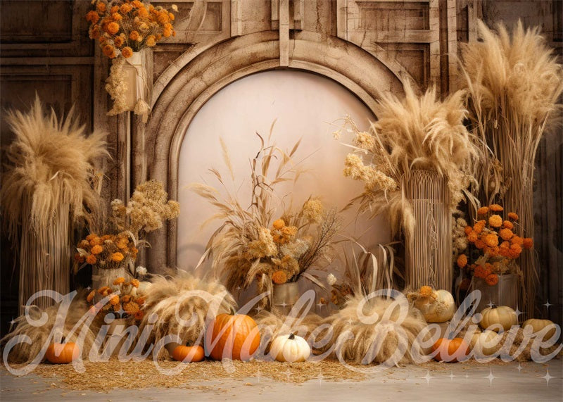 Kate Bohème Citrouilles Mur en arc Thanksgiving Toile de fond conçue par Mini MakeBelieve - Kate Backdrop FR