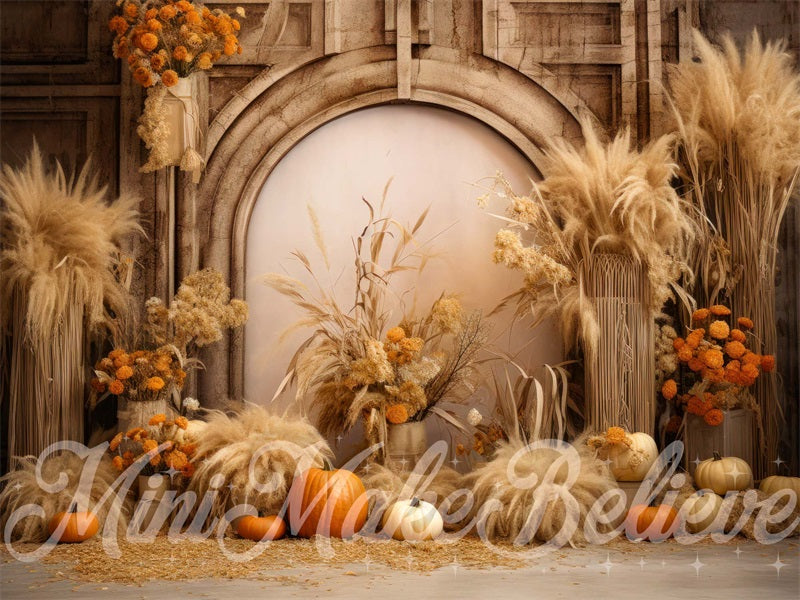 Kate Bohème Citrouilles Mur en arc Thanksgiving Toile de fond conçue par Mini MakeBelieve - Kate Backdrop FR
