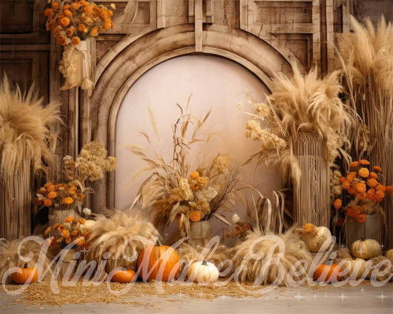 Kate Bohème Citrouilles Mur en arc Thanksgiving Toile de fond conçue par Mini MakeBelieve - Kate Backdrop FR