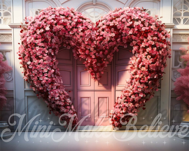 Kate Saint-Valentin Fleur Cœur Porte Toile de fond conçue par Mini MakeBelieve - Kate Backdrop FR