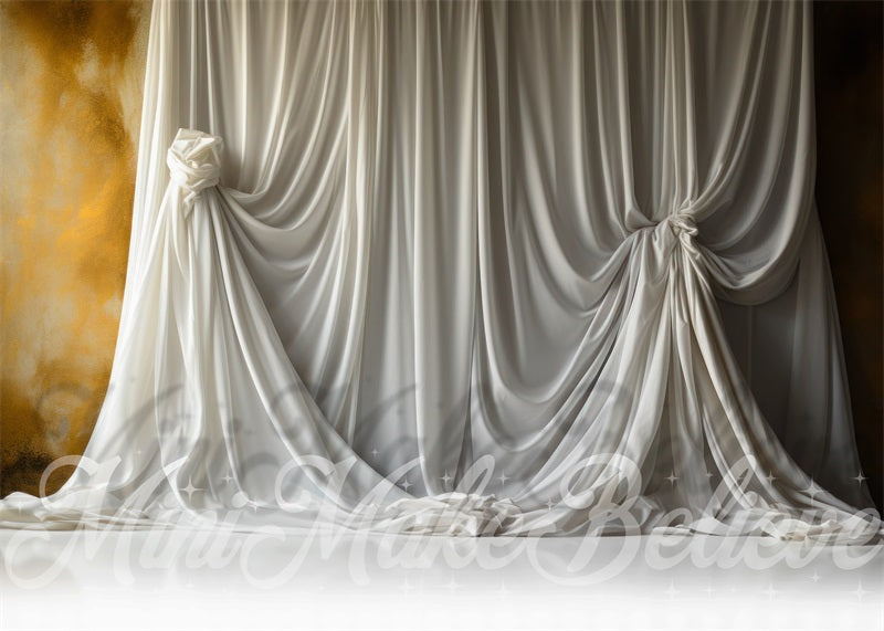 Kate Blanc Rideau Beaux-Arts Toile de fond conçue par Mini MakeBelieve - Kate Backdrop FR