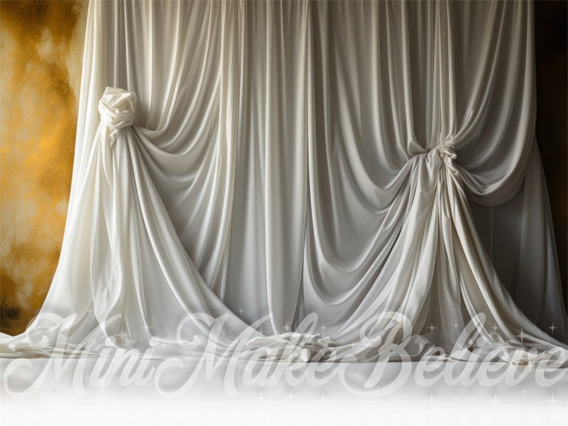 Kate Blanc Rideau Beaux-Arts Toile de fond conçue par Mini MakeBelieve - Kate Backdrop FR