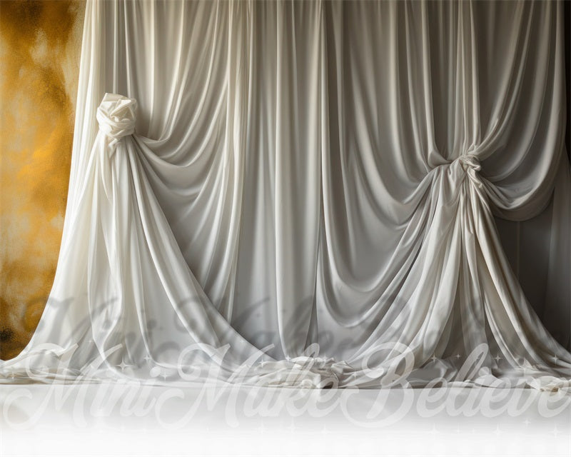 Kate Blanc Rideau Beaux-Arts Toile de fond conçue par Mini MakeBelieve - Kate Backdrop FR
