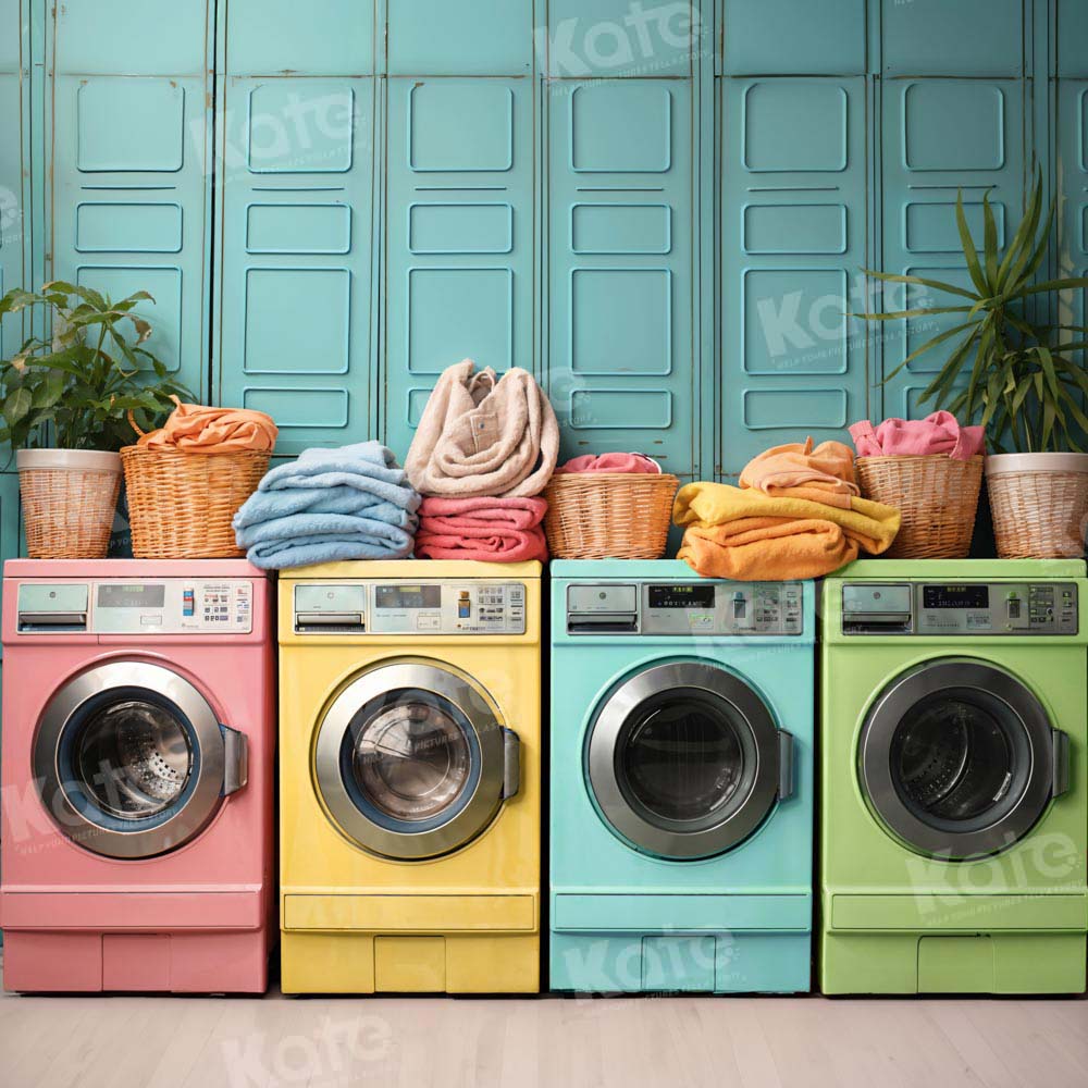 Kate Jour de lessive Coloré Machine à laver Toile de fond conçue par Chain Photographie