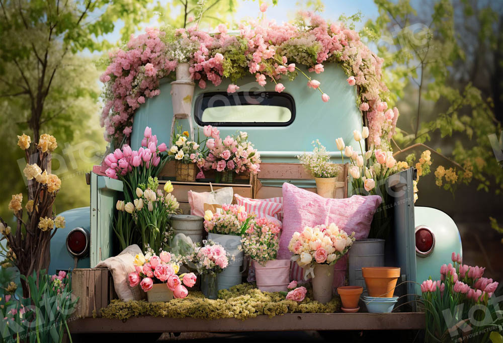 Kate Fleurs Printemps Camion Toile de fond conçue par Emetselch