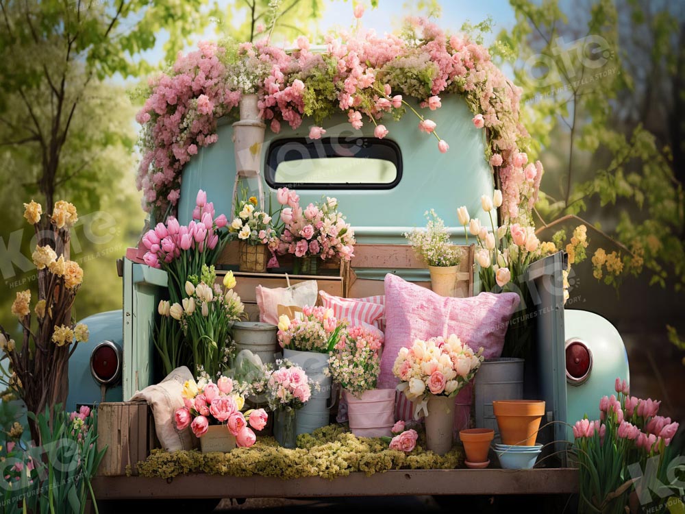 Kate Fleurs Printemps Camion Toile de fond conçue par Emetselch