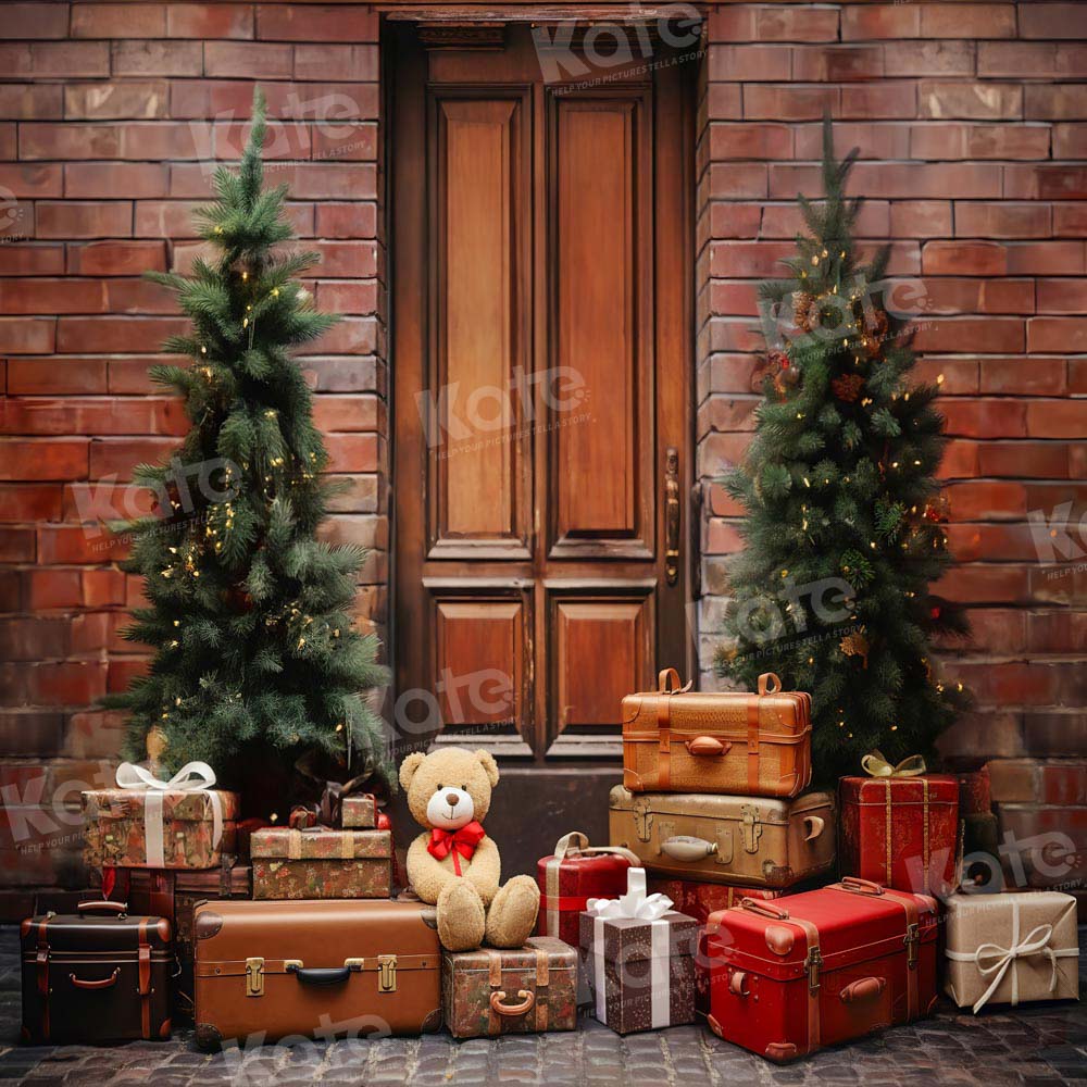Kate Sapin de Noël Cadeaux Porte en Bois Toile de fond conçue par Emetselch - Kate Backdrop FR