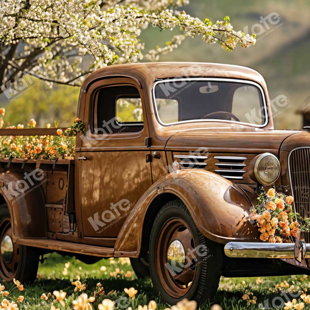 Kate Printemps Camion Brun Rétro En plein air Toile de fond conçue par Emetselch