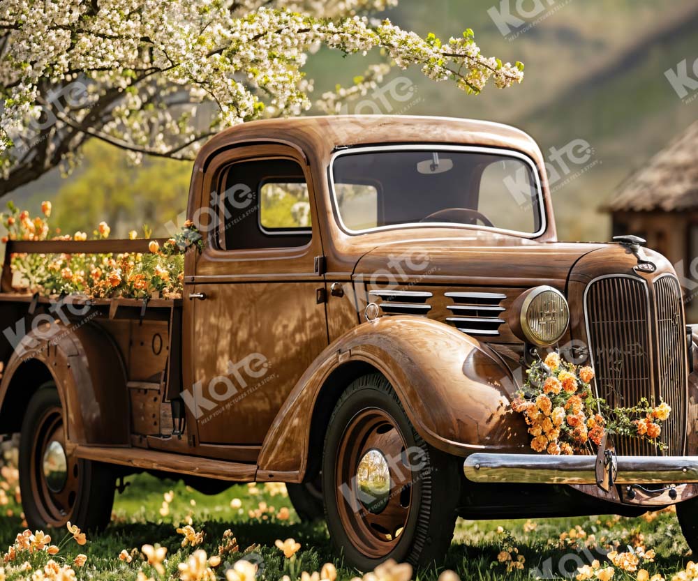 Kate Printemps Camion Brun Rétro En plein air Toile de fond conçue par Emetselch