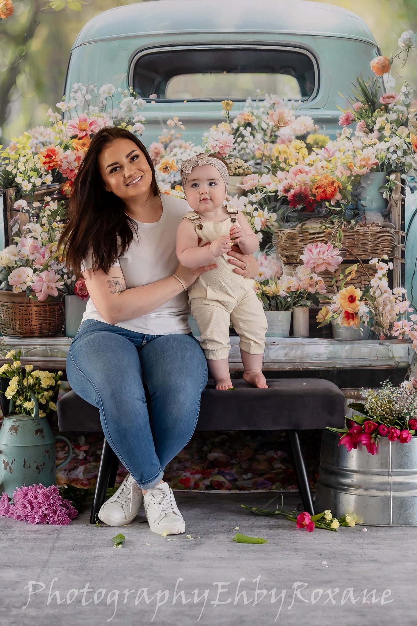 Kate Printemps Vert Forêt Camion Fleurs Toile de fond conçue par Emetselch - Kate Backdrop FR