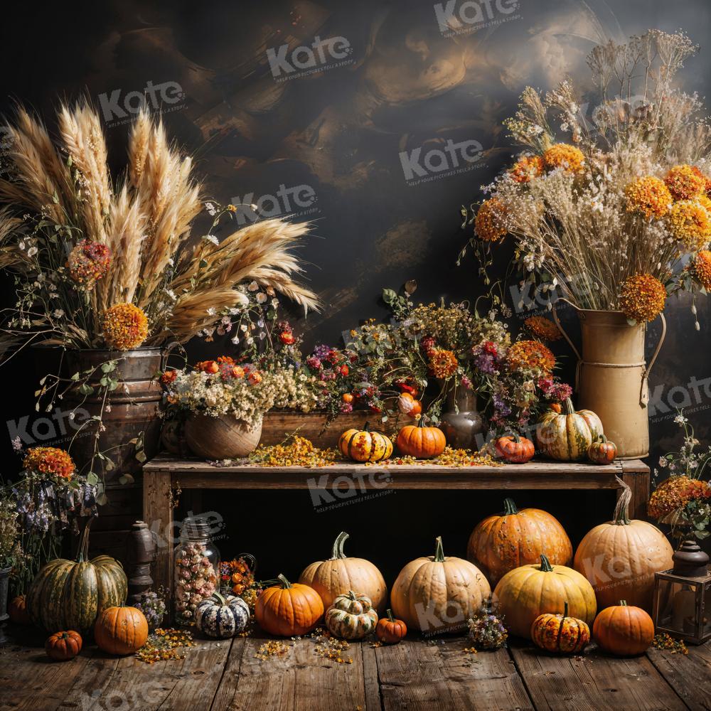 Kate Art Automne Citrouille Roseau Toile de fond conçue par Emetselch