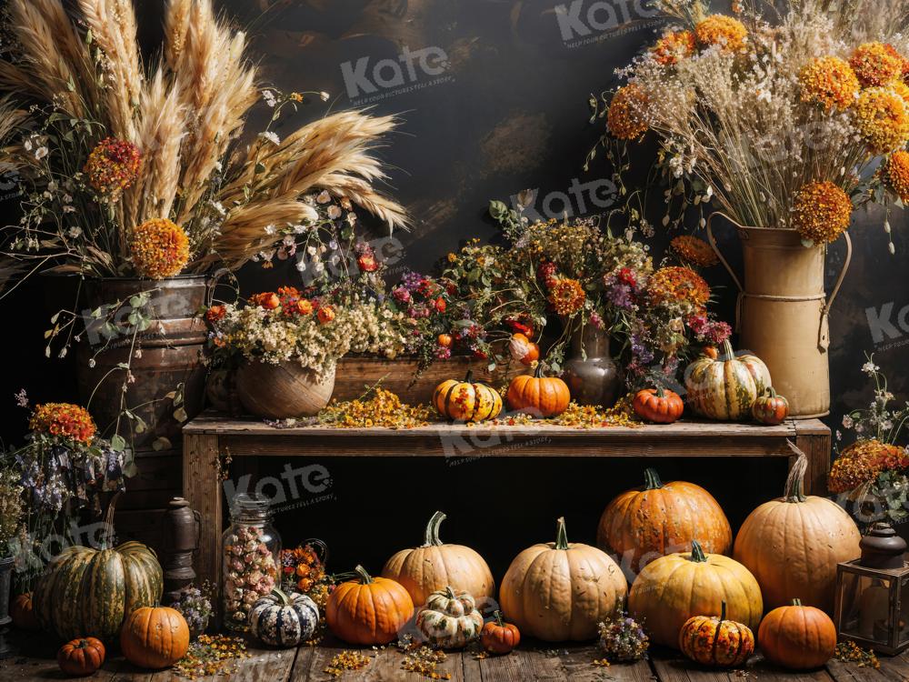 Kate Art Automne Citrouille Roseau Toile de fond conçue par Emetselch