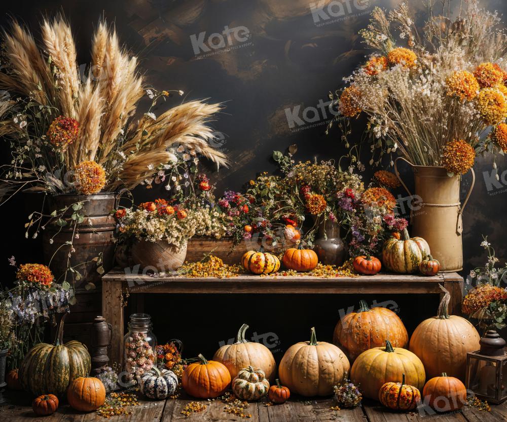Kate Art Automne Citrouille Roseau Toile de fond conçue par Emetselch