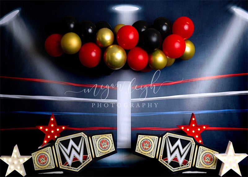 Kate Anneau de lutte Sport Ballons Toile de fond conçue par Megan Leigh - Kate Backdrop FR