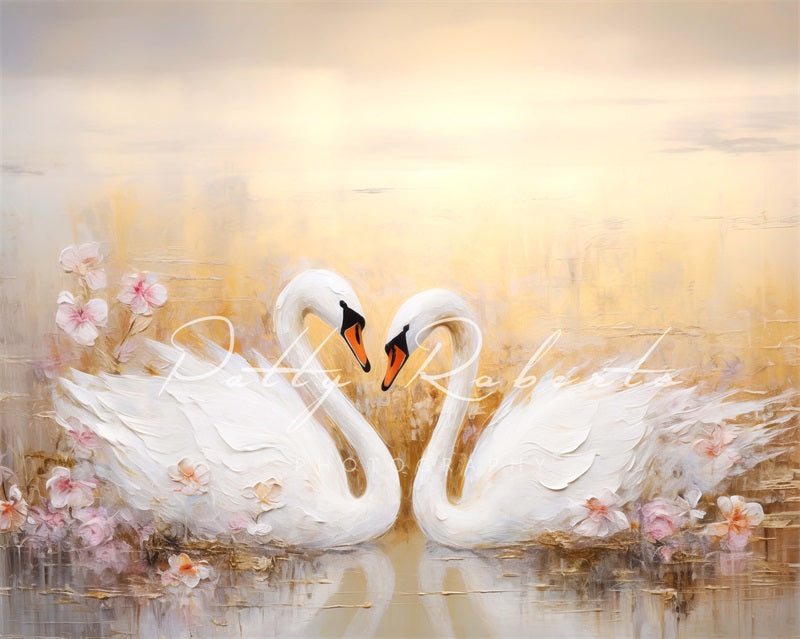 Kate Cygnes Blanc Toile de fond conçue par Patty Robert - Kate Backdrop FR