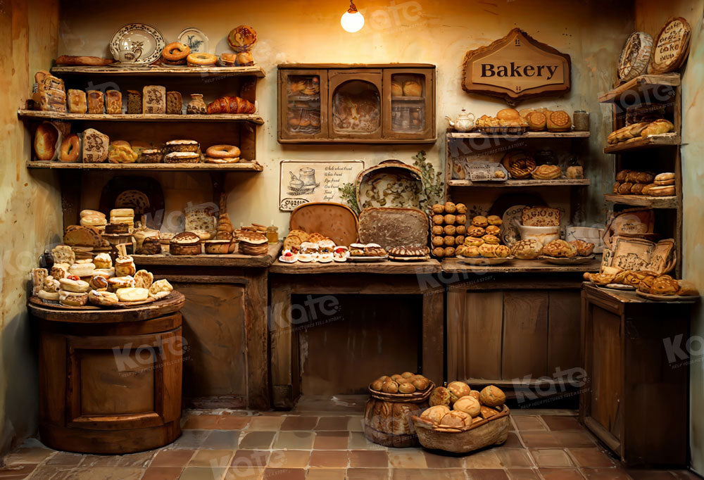 Kate Rétro Chambre en bois Boulangerie Toile de fond conçue par Emetselch - Kate Backdrop FR