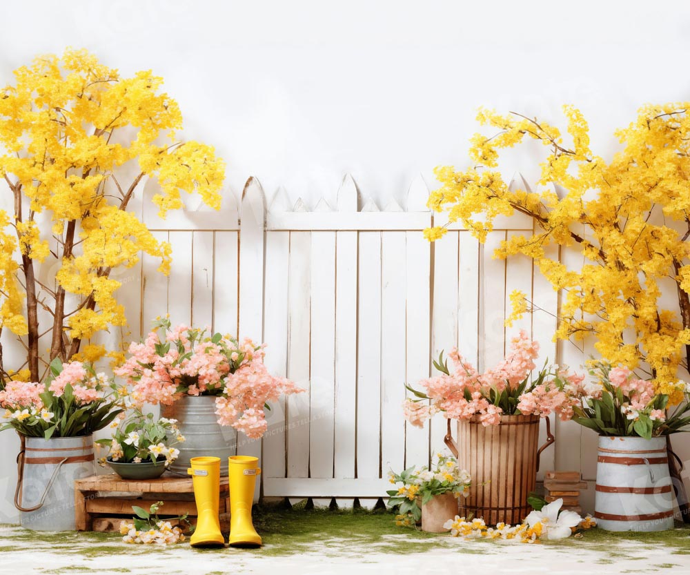 Kate Fleurs Plantes vertes Jardin Clôture Toile de fond conçue par Emetselch - Kate Backdrop FR