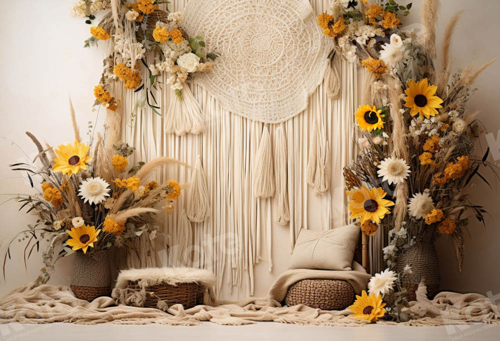 Kate Bohème Tournesol Mur Décor Toile de fond conçue par Emetselch - Kate Backdrop FR