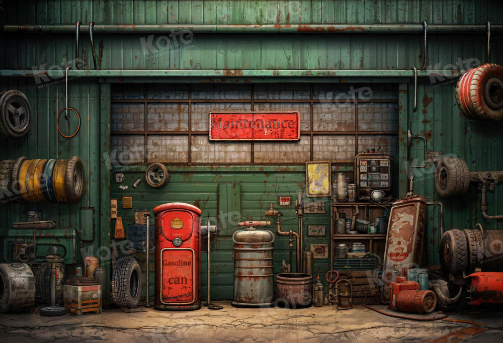 Kate Magasin de Réparation Vert Enfant Toile de fond conçue par Chain Photographie - Kate Backdrop FR