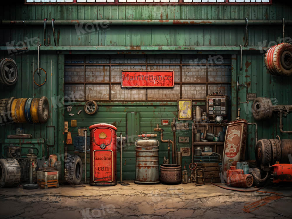 Kate Magasin de Réparation Vert Enfant Toile de fond conçue par Chain Photographie - Kate Backdrop FR