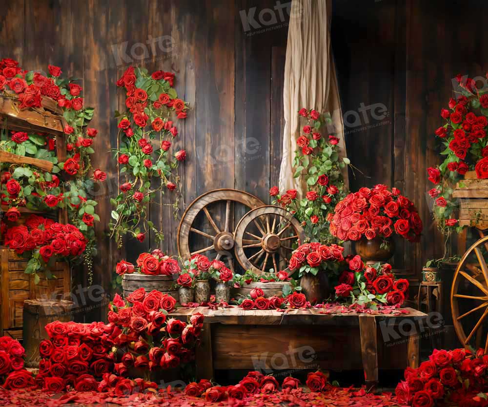 Kate Saint Valentin Rouge Chambre des roses Toile de fond conçue par Emetselch - Kate Backdrop FR