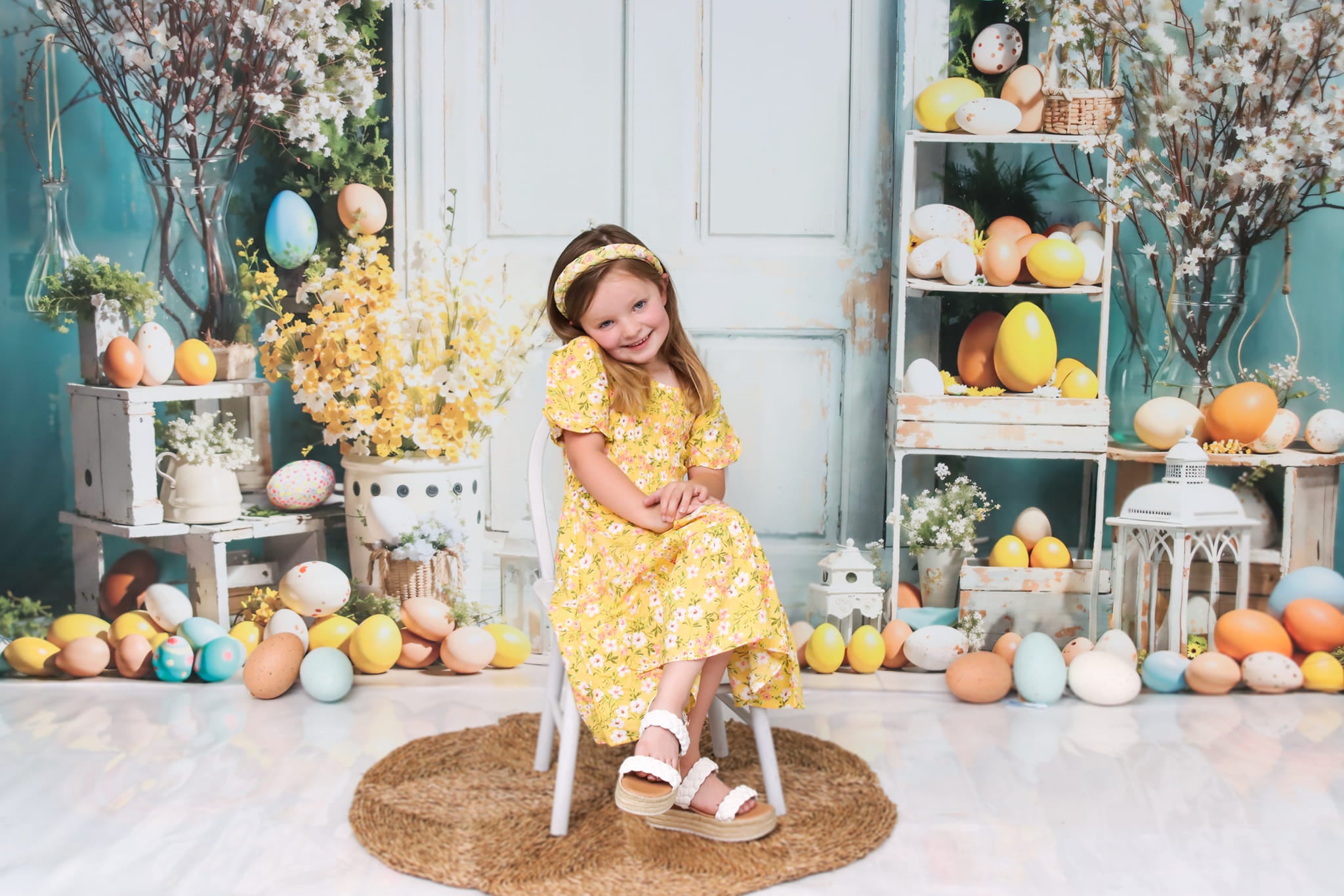 Kate Pâques Porte en bois Blanc Œufs Toile de fond conçue par Emetselch - Kate Backdrop FR