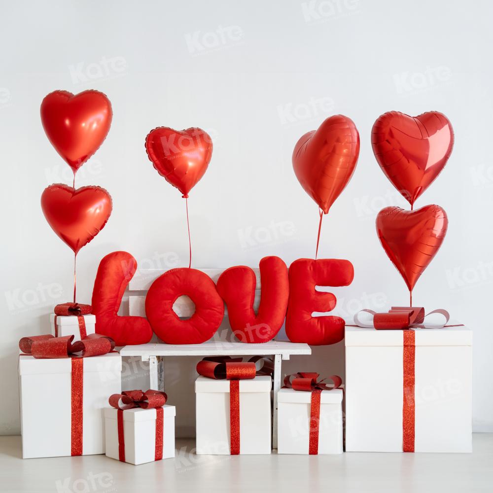 Kate Saint Valentin LOVE Ballons Cadeaux Toile de fond conçue par Emetselch - Kate Backdrop FR