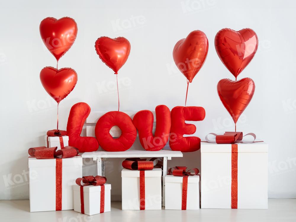 Kate Saint Valentin LOVE Ballons Cadeaux Toile de fond conçue par Emetselch - Kate Backdrop FR