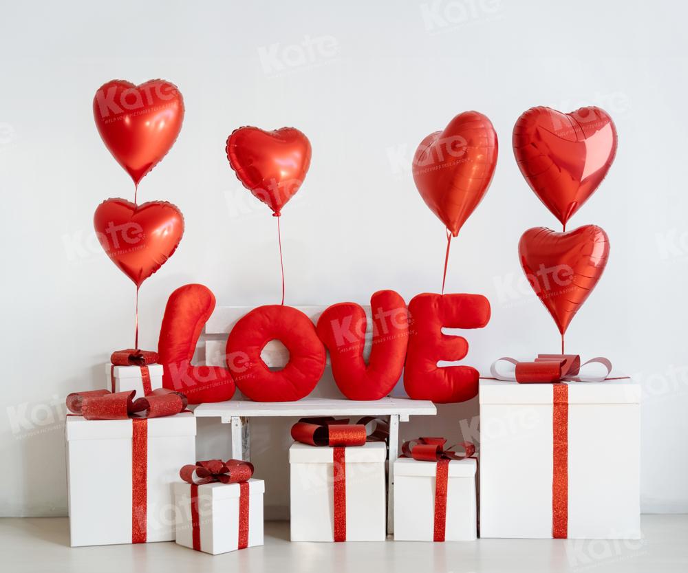 Kate Saint Valentin LOVE Ballons Cadeaux Toile de fond conçue par Emetselch - Kate Backdrop FR