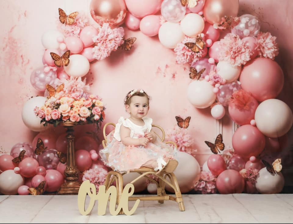 Kate Rose Fleurs Papillon Ballon Toile de fond conçue par Emetselch - Kate Backdrop FR