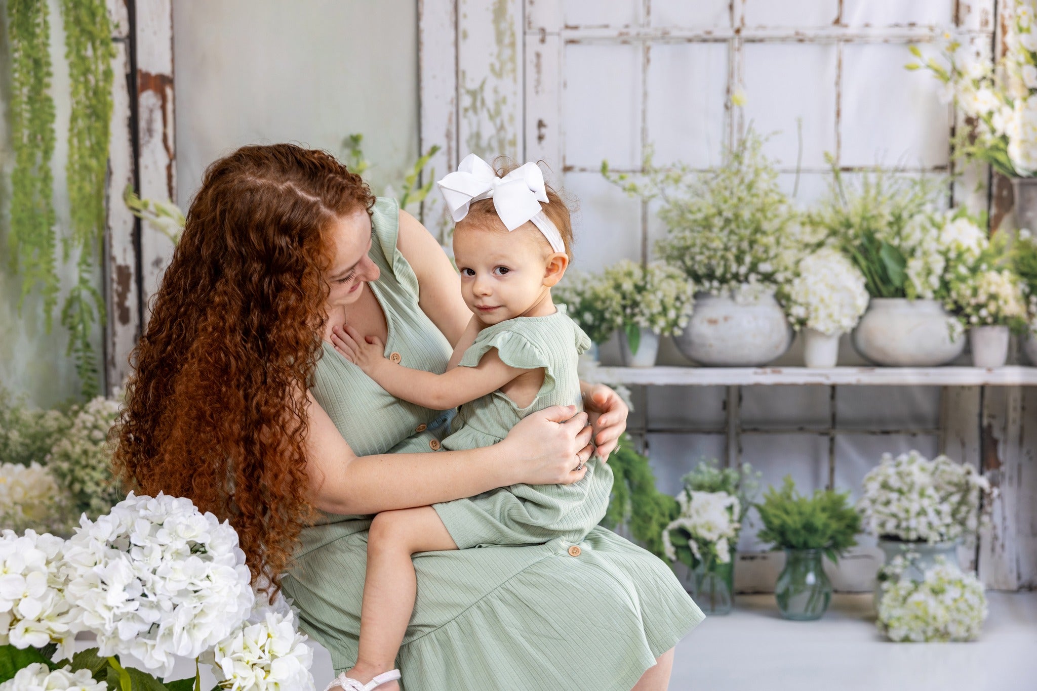 Kate Printemps Vert Fleurs Fenêtre Toile de fond conçue par Emetselch