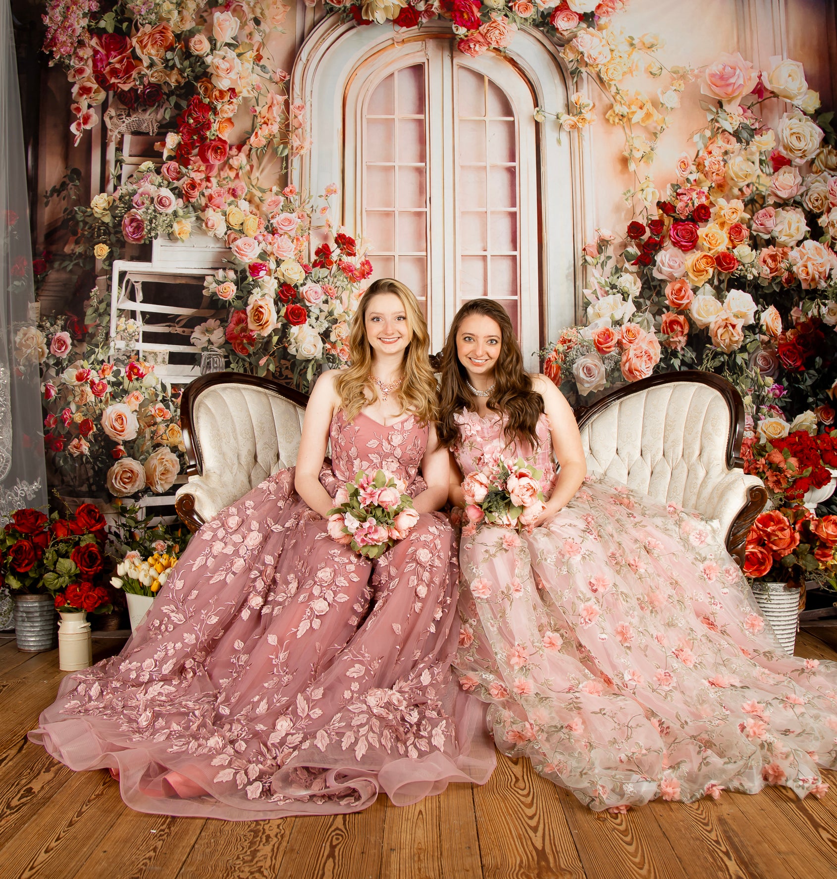 Kate Saint Valentin Fleurs Colorées Porte Toile de fond conçue par Emetselch - Kate Backdrop FR