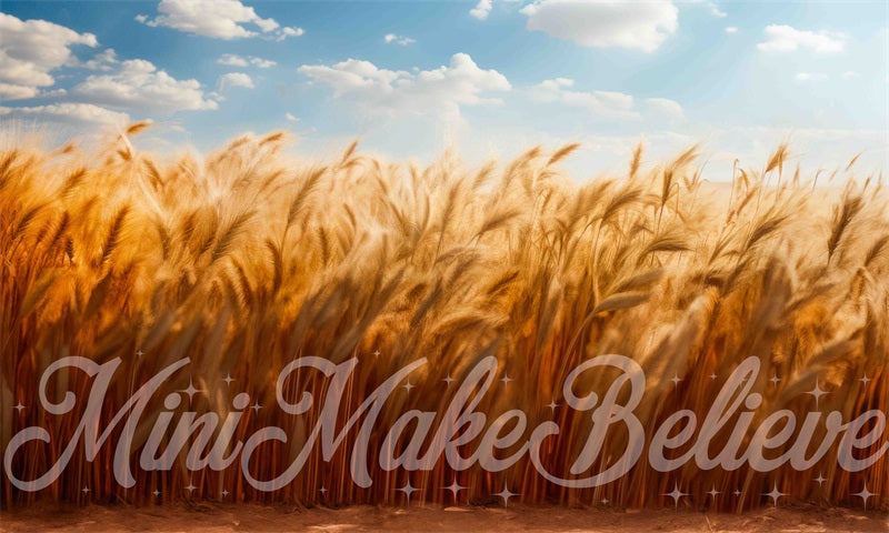 Kate Beaux-Arts Bohème Champ de blé Ciel Toile de fond conçue par Mini MakeBelieve - Kate Backdrop FR